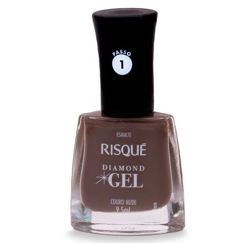 Esmalte Cremoso Risqué Diamond Gel Couro Nude 9,5ml