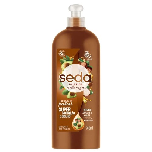 Creme Para Pentear Seda Joias Da Natureza Bomba Abacate e Karité 700ml