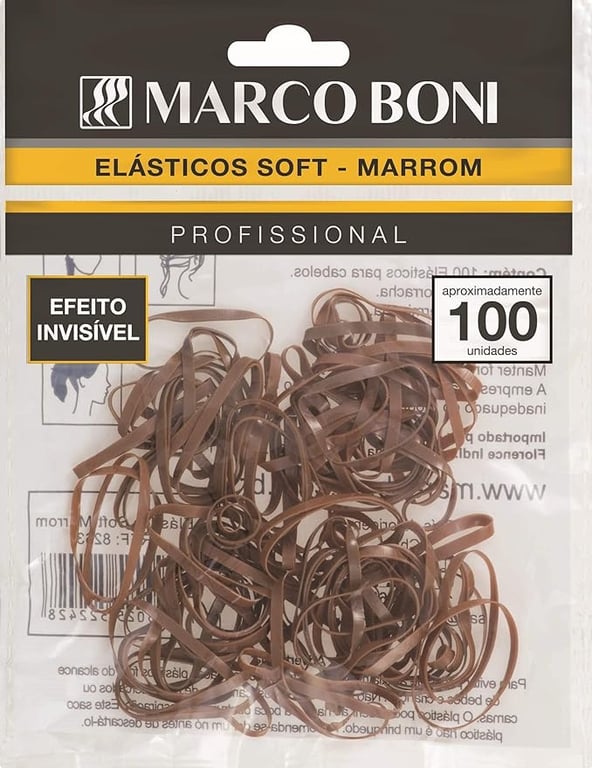 Soft Marrom - Elásticos de Cabelo (100 Unidades)