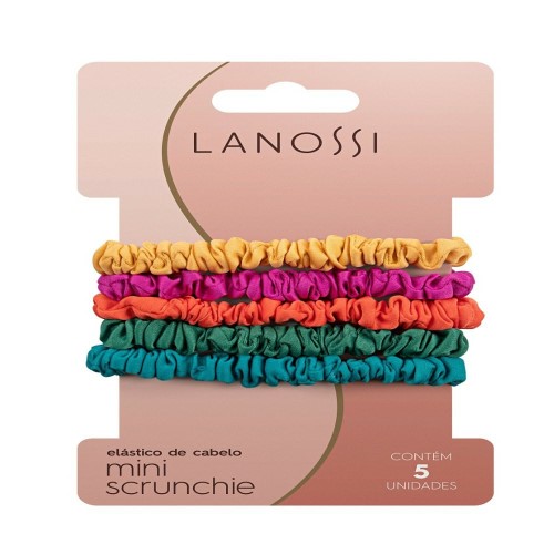 Elástico De Cabelo Lanossi Mini Scrunchie Ms Esmer 5 Unidades