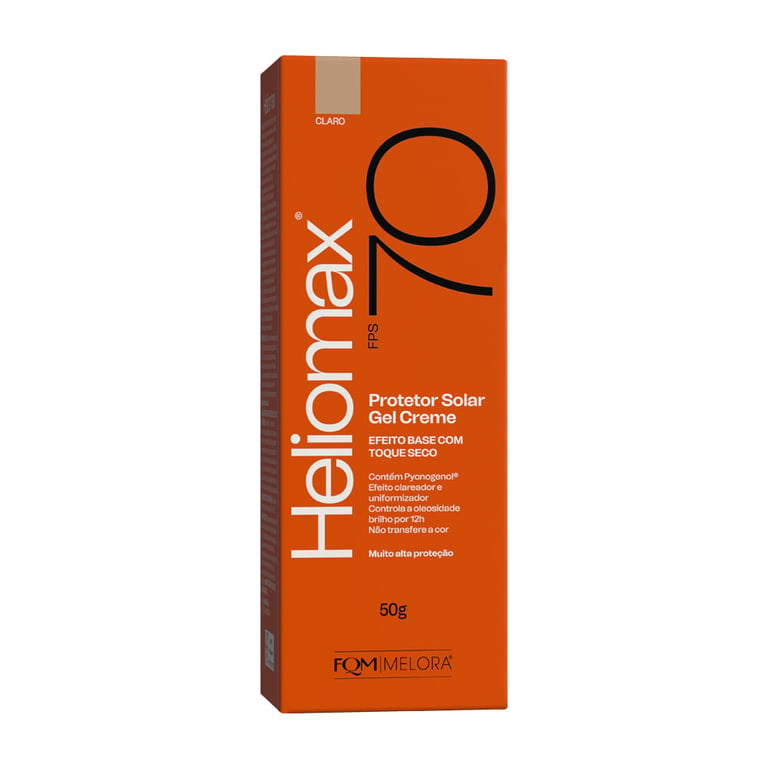 Protetor Solar Facial Heliomax Efeito Base Toque Seco Cor Fps 70 Claro 50g