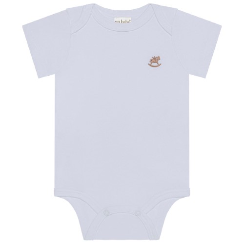 Body curto para bebê em suedine Branco - Up Baby 