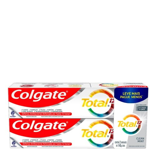 Creme Dental Colgate Total 12 Clean Mint 140g 2 Unidades