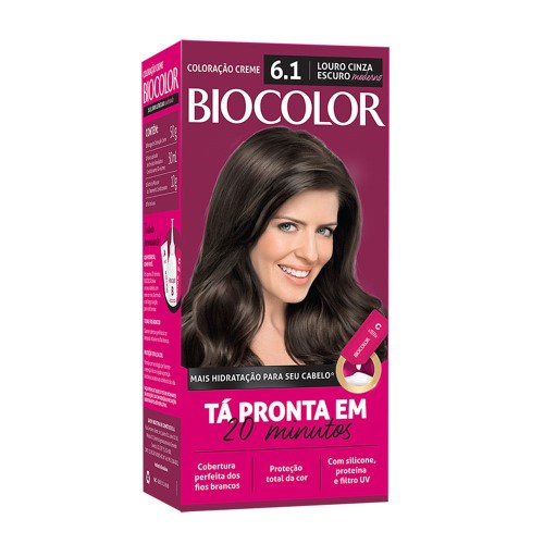 Mini Kit Tintura Biocolor Louro Cinza Escuro Moderno 6.1