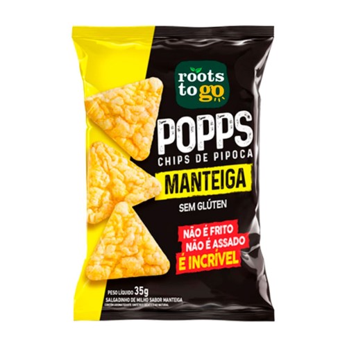 Chips De Pipoca Rootstogo Popps Manteiga 35gr