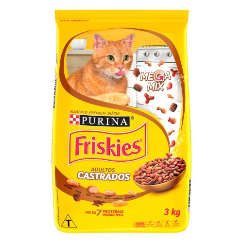 Ração para Gatos Friskies Megamix Adultos e Castrados 3Kg