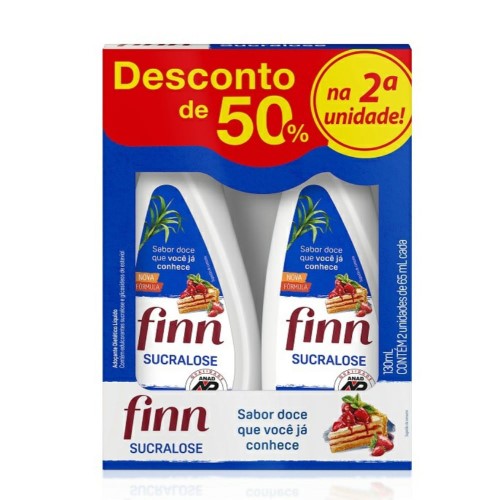 Adoçante Líquido Finn Sucralose 2 Unidades De 65ml Cada