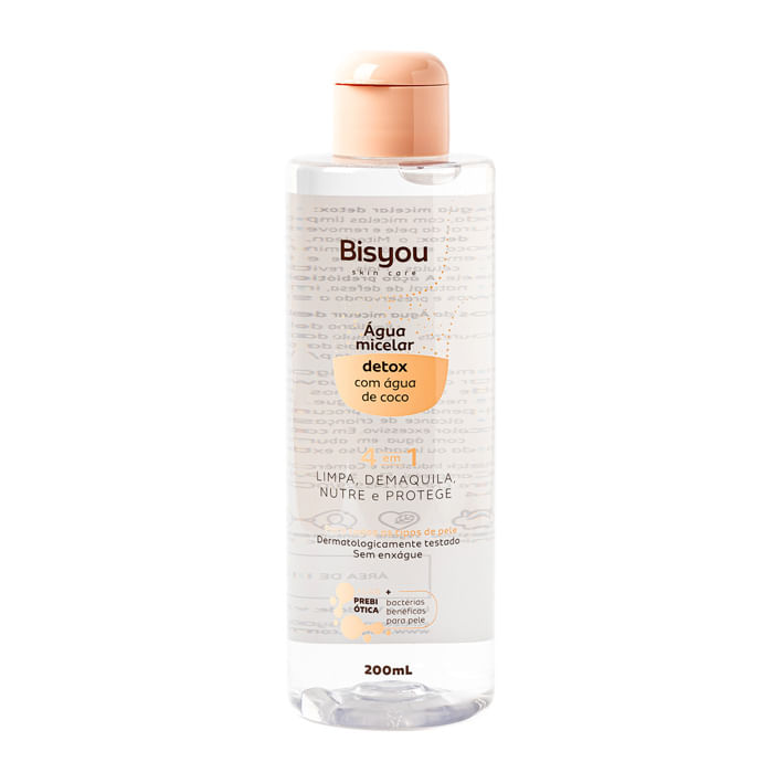 Água Micelar Bisyou Detox 4 em 1 com Água de Coco 200ml