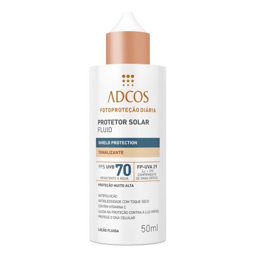 Protetor Solar Facial Adcos Fotoprotecao Diaria Tonali Shield Protect Fps70 50ml