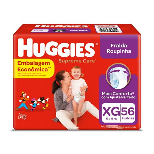 Fralda Roupinha Huggies Supreme Care Xg 56 Unidades