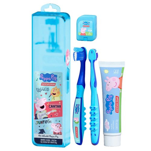 Escova Dental Infantil DentaClean Fio + Gel Dental 50G Peppa Pig