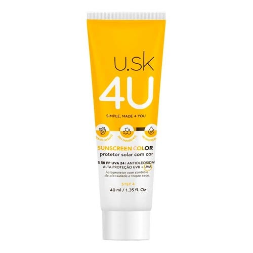 Protetor Solar U.SK 4U Sunscreen Color Fps50 40ml