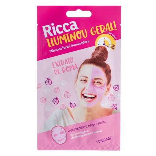 Máscara Facial Iluminadora Ricca Iluminou Geral com 1 unidade