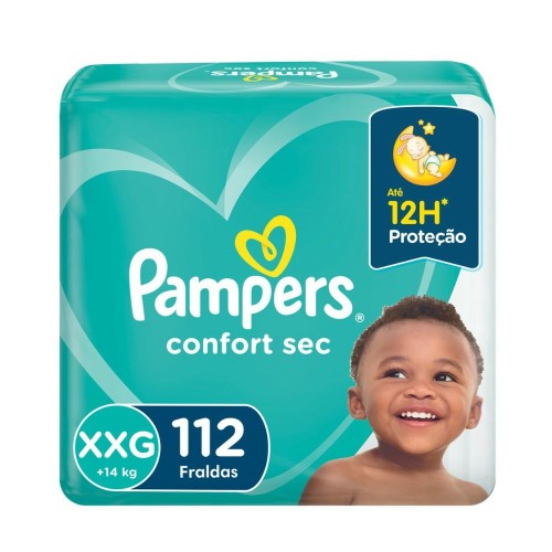 Fraldas Pampers Confort Sec Xxg 112 Unidades