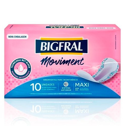 Absorvente Moviment Miss Bigfral Maxi 10 Unidades