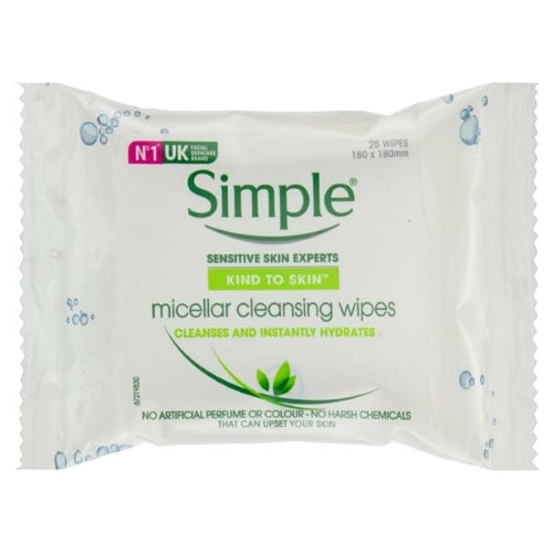 Simple Wipes Facial Micelar 25Un - Simple