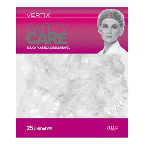 Vertix Touca Plástica Descartável Kit - 25 Unidades