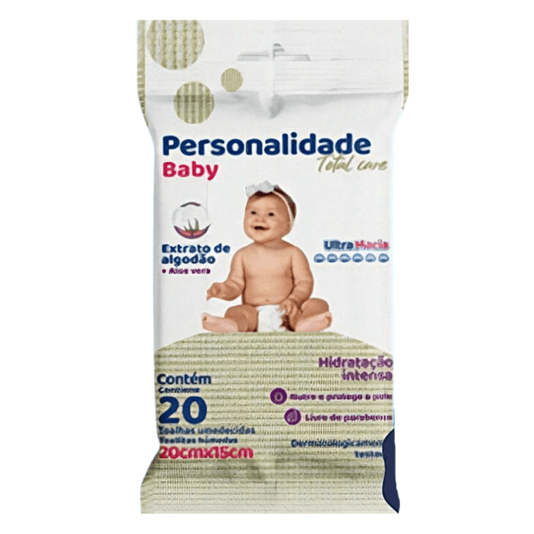 Toalhas Umedecidas Personalidade Baby pacote com 20 unidades