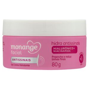 Gel Creme Hidratante Monange Facial Hidra Antissinais 80g