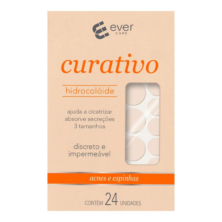 Curativo Hidrocolóide Ever Care Acnes e Espinhas 24 Unidades