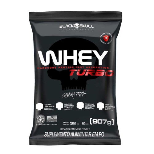 Refil Whey Turbo Black Skull Baunilha 907g