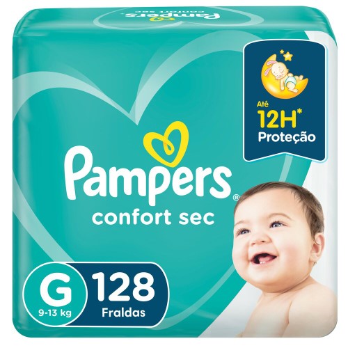 Fralda Pampers Confort Sec G 128 Unidades