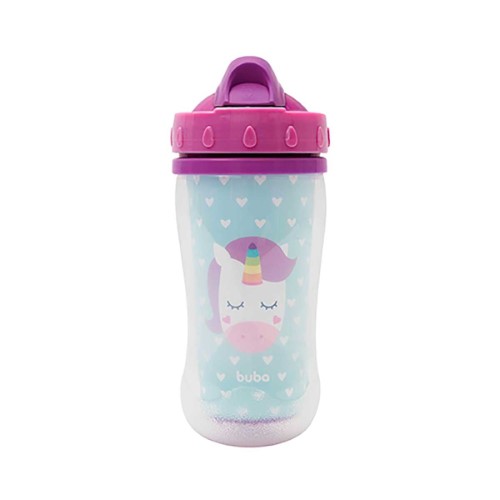 Copo Parede Dupla Buba Baby Animal Fun Unicórnio com 320ml