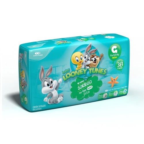 Fralda Baby Looney Tunes Mega G 34 unidades