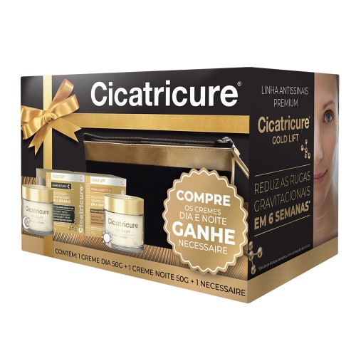 Cicatricure Gold Lift Kit – Creme Diurno FDS30 + Creme Noturno + Necessaire