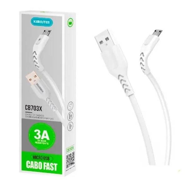 Cabo Micro Usb Kimastes Branco 1,0m