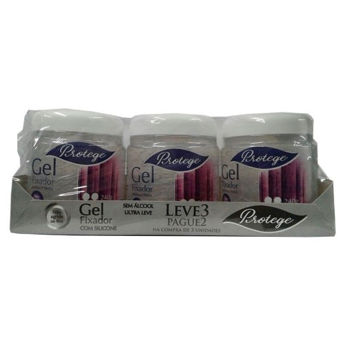 Gel Fixador Protege Brilho Molhado 240g Leve 3 Pague 2