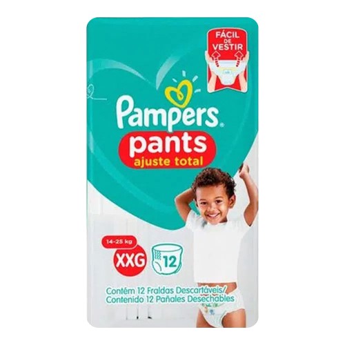 Fralda Pampers Pants Ajuste Total XXG - 12 Unidades