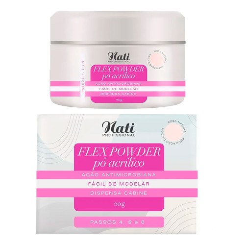 Pó Acrílico Nati Flex Powder Rosa 20g