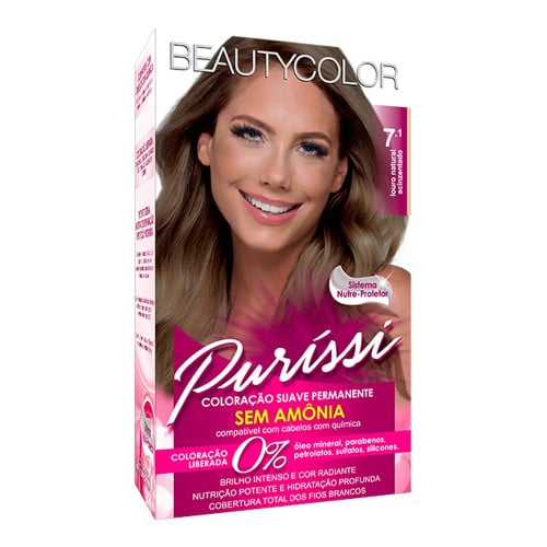 Coloração Permanente Beauty Color Purissi sem Amônia Louro Natural 7.1