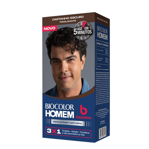 Tonalizante Bozzano Biocolor Homem Castanho Escuro