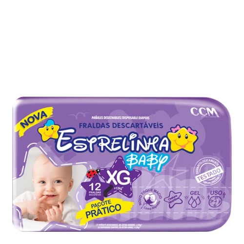 Fralda Estrelinha Baby Tamanho EG 12 Unidades