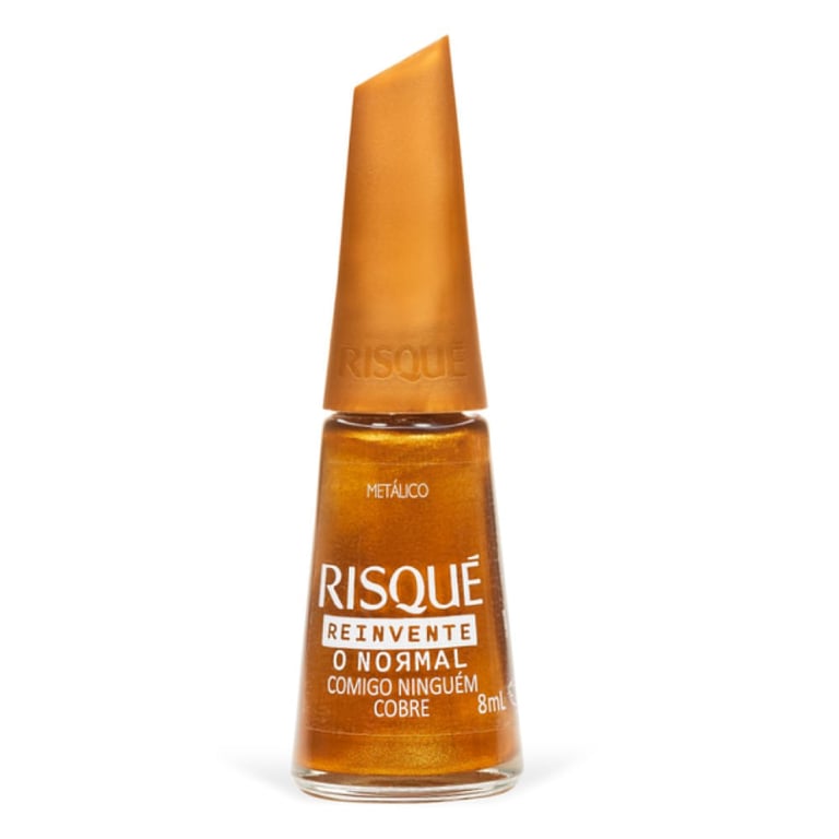 Esmalte Cobre Metálico Risqué Comigo Ninguém Cobre 8ml