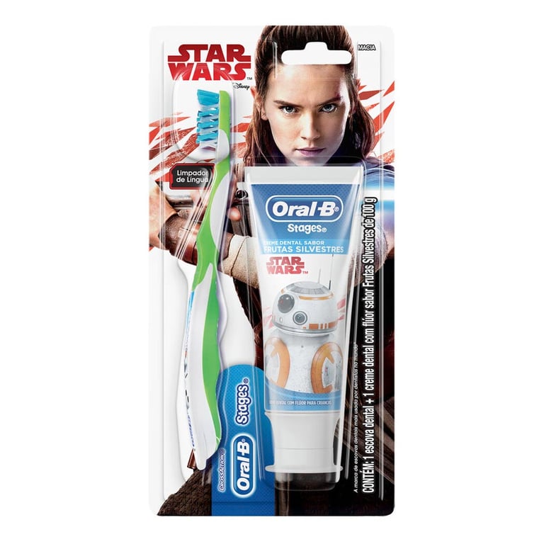 Escova de Dente Oral-B 1 unidade + Creme Oral-B Star Wars 100g