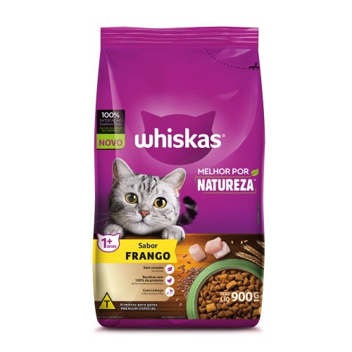 Ração para Gatos Whiskas Adulto Frango 900g