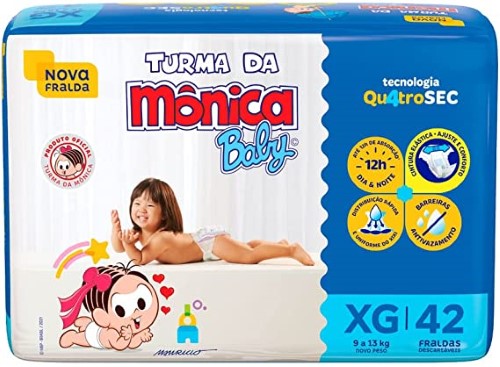 Fralda Turma da Mônica Baby XG - 42 Unidades