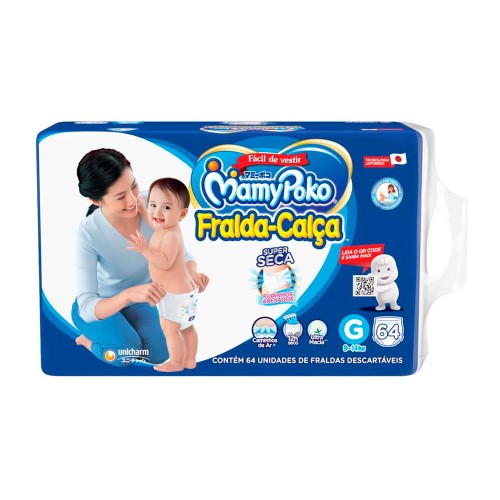 Fralda Calça Infantil MamyPoko G - 64 Unidades