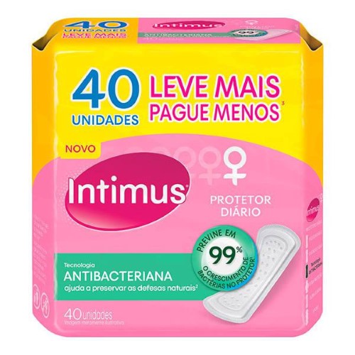 Protetor Diário Intimus Tecnologia Antibacteriana 40 unidades