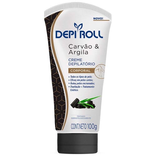 Creme Depilatório Corporal Depi Roll Carvão e Argila 100g