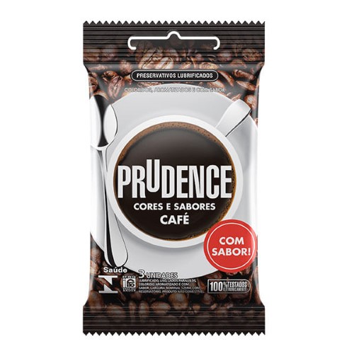 Preservativo Prudence Cor e Sabor Café 3 Unidades