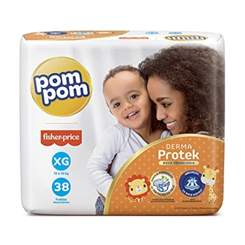 Fralda Pom Pom Derma Protek XG - 38 Unidades