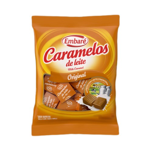 Balas Embaré Caramelo de Leite Sabor Baunilha 38g