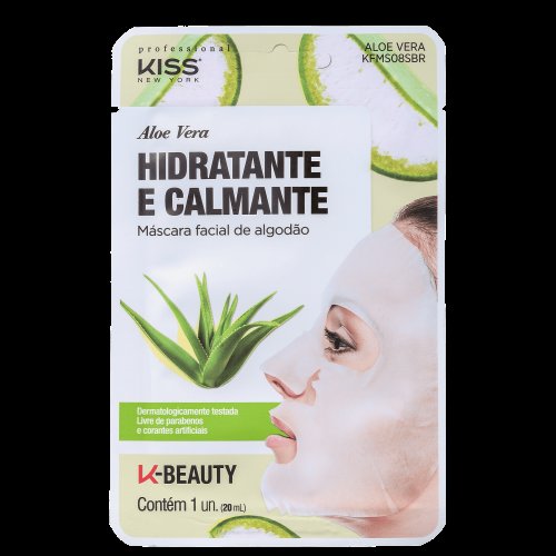 Máscara facial de algodão Kiss New York Aloe Vera 20ml