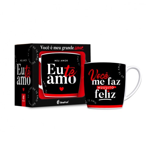 Caneca de Porcelana Urban Brasfoot Meu Amor Eu Te Amo 360ml