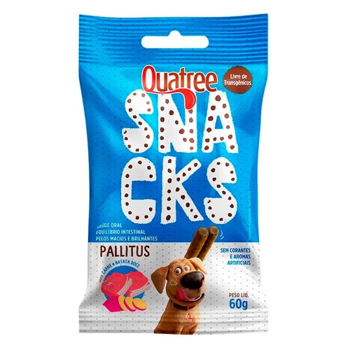 Quatree Snacks Pallitus Sabor Carne e Batata Doce 60g