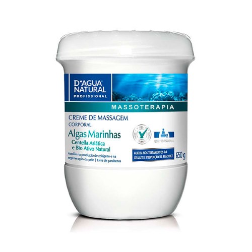 Creme De Massagem Algas D´Água Natural 650G